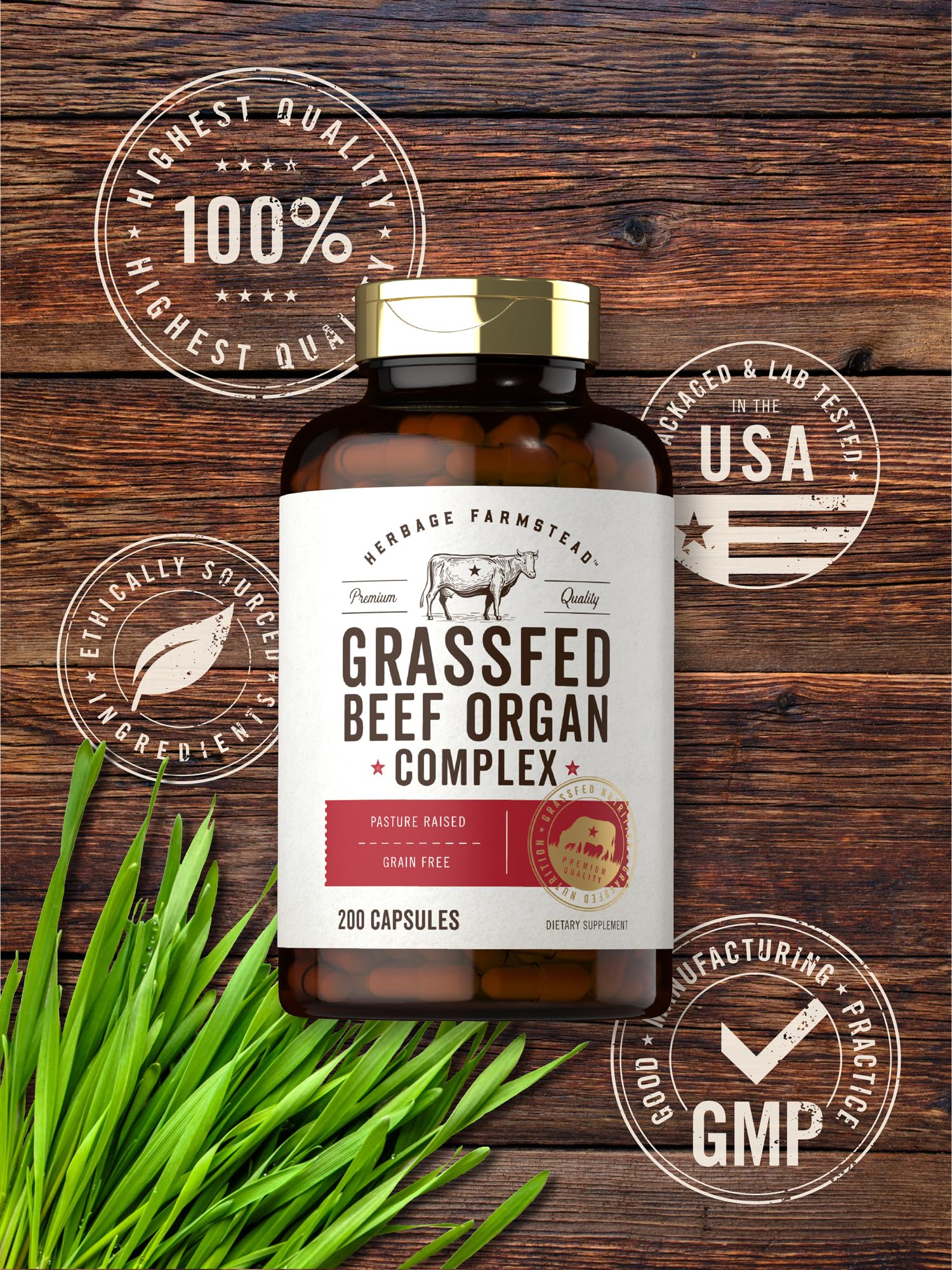 Foto 6 | Suplemento Carlyle Grass Beef Organ Complex 200 Cápsulas - Venta Internacional