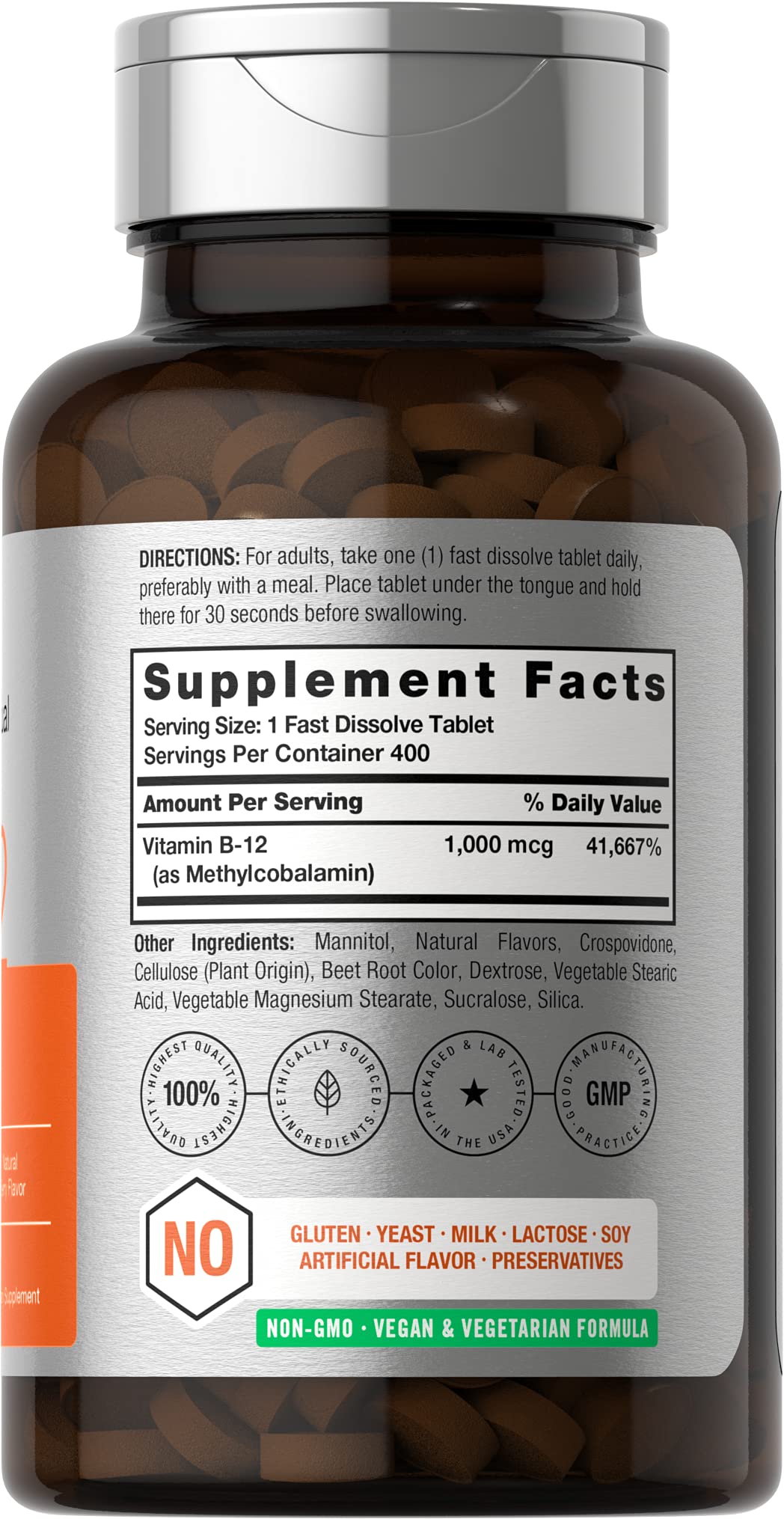 Foto 3 pulgar | Suplemento Horbäach de Vitamina B12 1000 mcg de Metilcobalamina - Venta Internacional