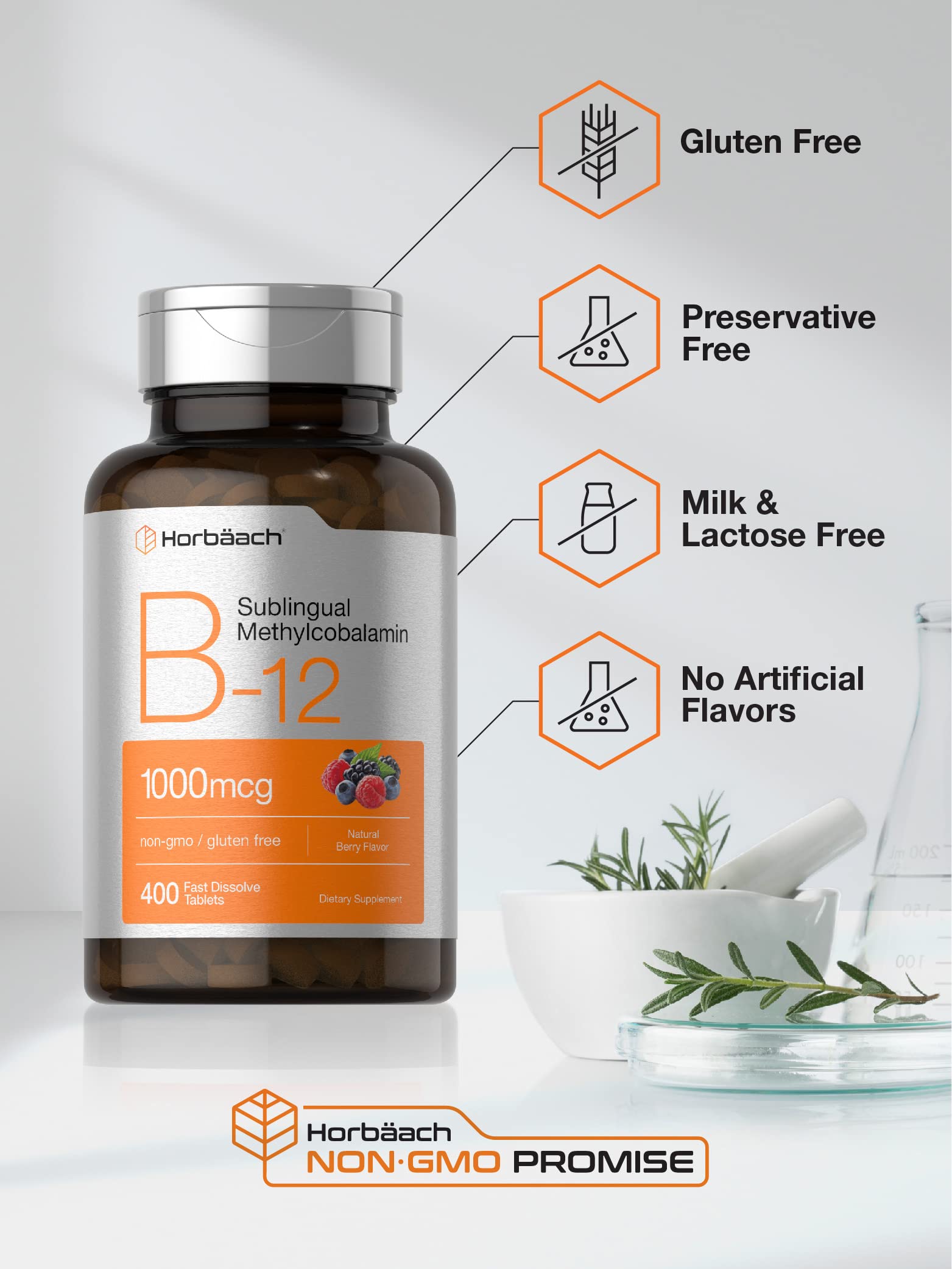 Foto 5 pulgar | Suplemento Horbäach de Vitamina B12 1000 mcg de Metilcobalamina - Venta Internacional