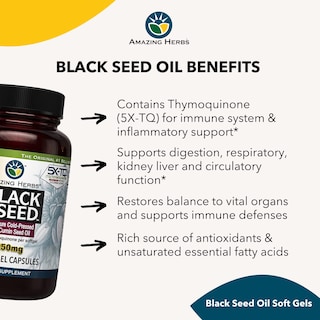 Foto 6 | Aceite de Semillas Negras Premium Supplement Amazing Herbs 60 Cápsulas - Venta Internacional