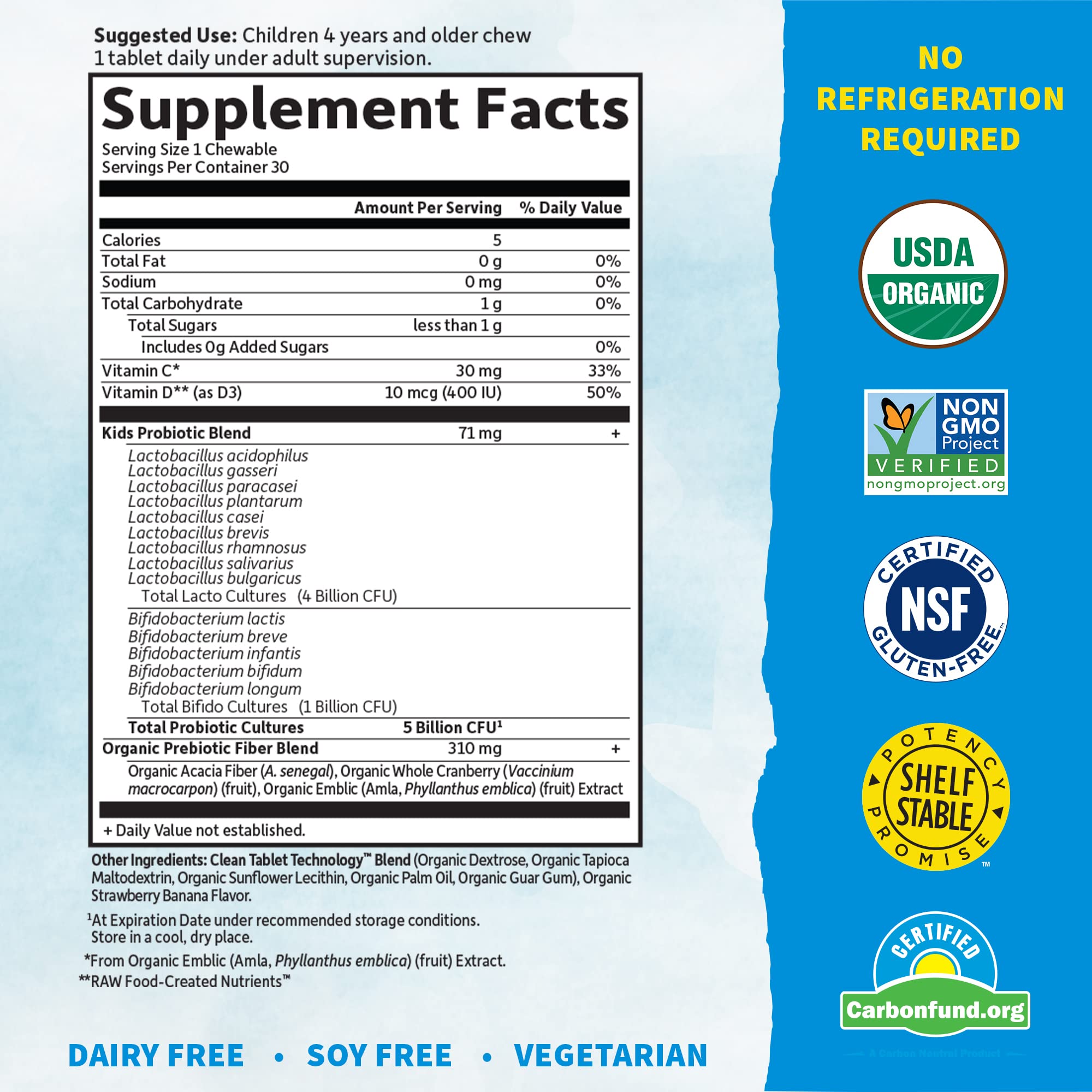 Foto 5 | Suplemento Garden Of Life Probióticos 30 Tabletas Organic Kids-Venta Internacional