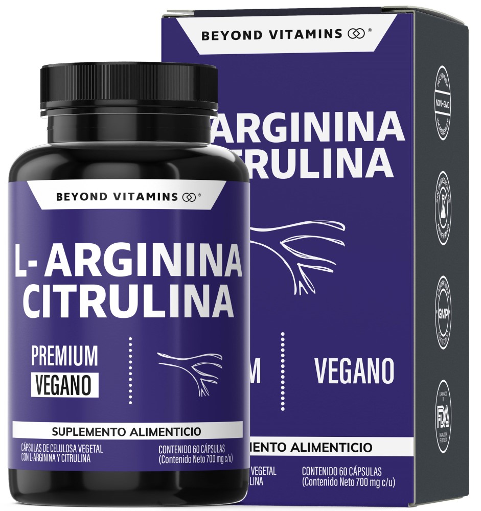Foto 2 pulgar | Suplemento Alimenticio Beyond Vitamins  L-arginina Citrulina 1000mg Beta Alanina Y Cafeína 60 Cápsulas