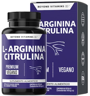 Foto 1 | Suplemento Alimenticio Beyond Vitamins L-arginina Citrulina 1000mg Beta Alanina Y Cafeína 60 Cápsulas