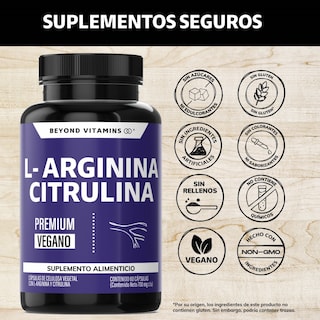 Foto 2 | Suplemento Alimenticio Beyond Vitamins L-arginina Citrulina 1000mg Beta Alanina Y Cafeína 60 Cápsulas