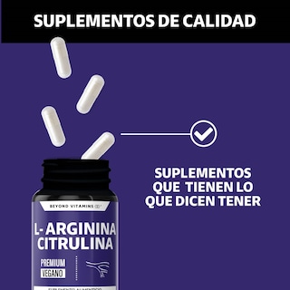 Foto 4 | Suplemento Alimenticio Beyond Vitamins L-arginina Citrulina 1000mg Beta Alanina Y Cafeína 60 Cápsulas
