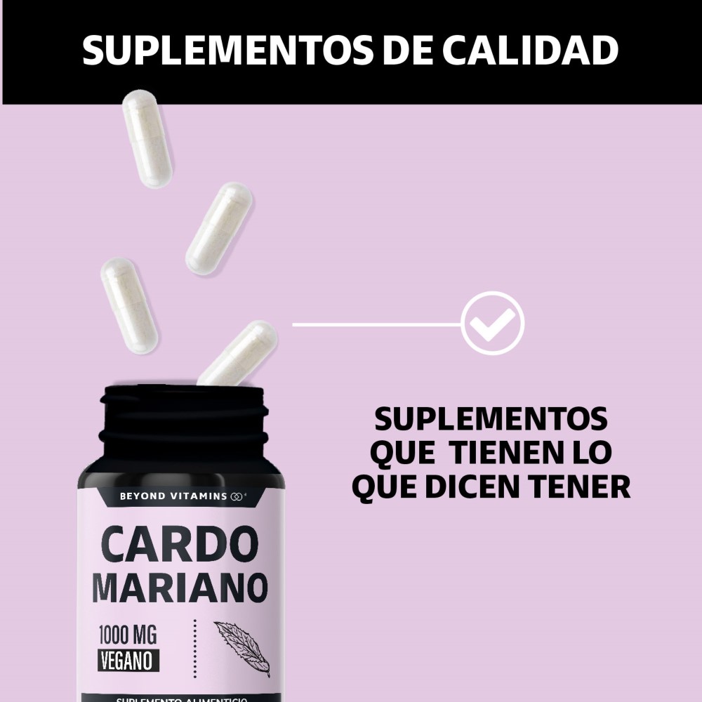 Foto 5 pulgar | Suplemento Alimenticio Beyond Vitamins  Cardo Mariano Con Raíz De Cúrcuma 60 Cápsulas