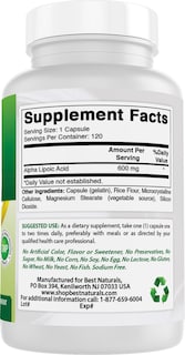 Foto 6 | Suplemento de Ácido Alfa Lipoico Best Naturals 600 mg 120 Cápsulas - Venta Internacional