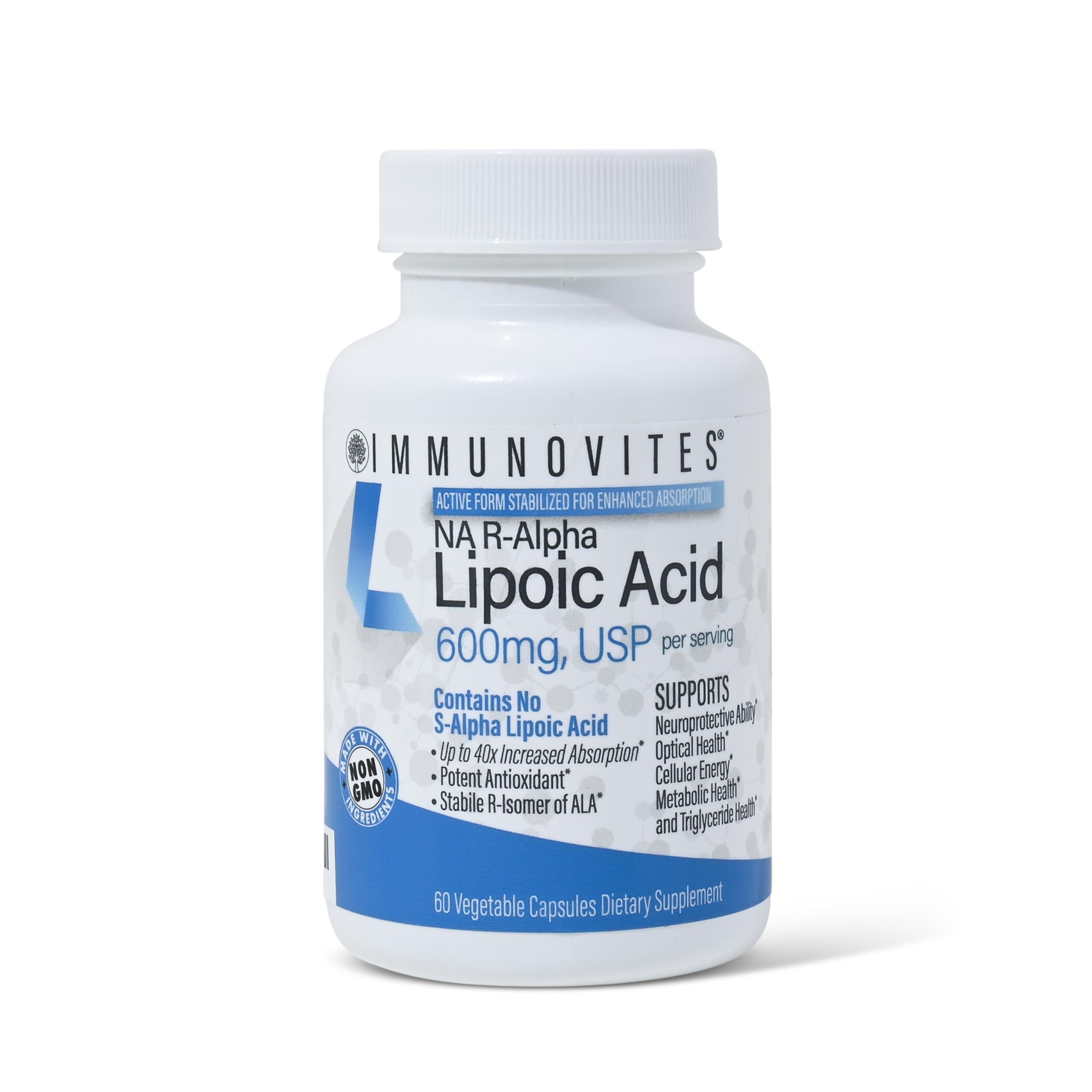 Foto 2 pulgar | Suplemento de Ácido R-alfa Lipoico Estabilizado Immunovites 600 Mg - Venta Internacional