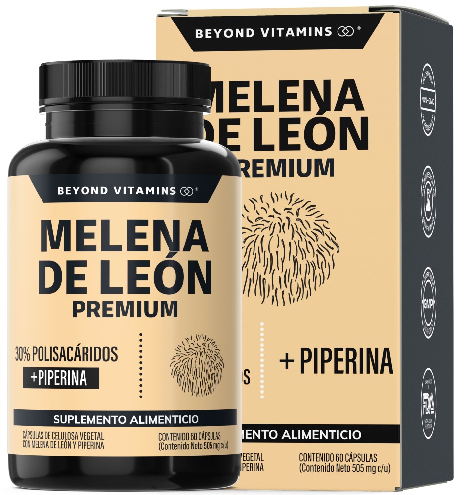 Foto 2 pulgar | Suplemento Alimenticio Beyond Vitamins Hongo Melena de León Premium con Pimienta Negra 60 Cápsulas