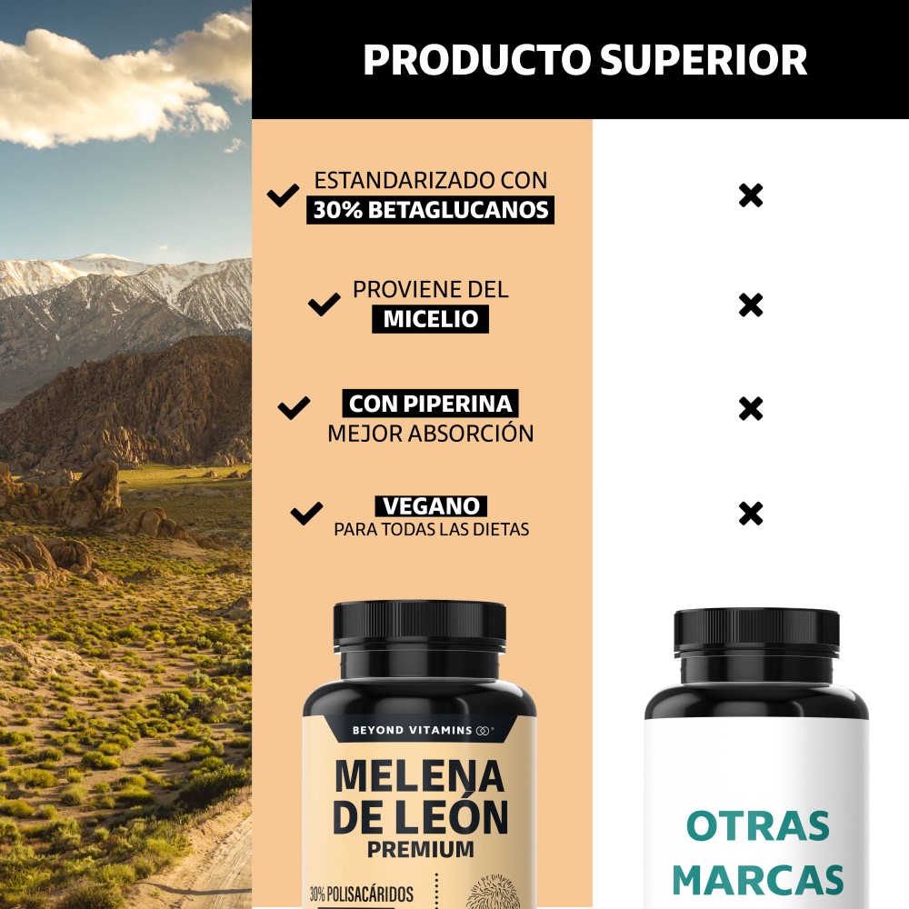 Foto 4 pulgar | Suplemento Alimenticio Beyond Vitamins Hongo Melena de León Premium con Pimienta Negra 60 Cápsulas