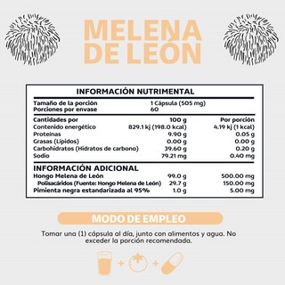 Foto 6 | Suplemento Alimenticio Beyond Vitamins Hongo Melena de León Premium con Pimienta Negra 60 Cápsulas