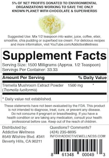 Foto 2 | Suplemento Addictive Wellness Extracto de Hongos Tremella 50 G - Venta Internacional