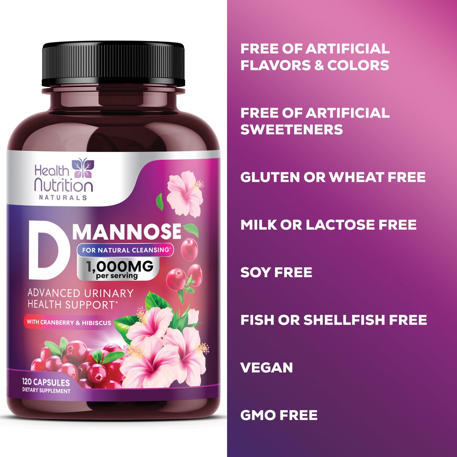 Foto 8 pulgar | Suplemento Health Nutrition Naturals Con D-manosa Y Arándano - Venta Internacional