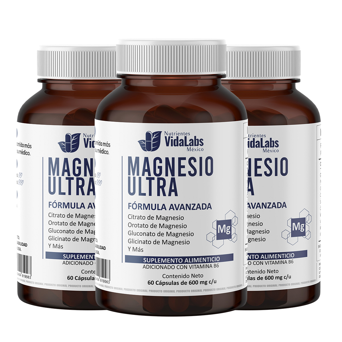Foto 2 pulgar | Frascos de Magnesio Ultra Nutrientes Vidalabs México