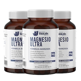 Foto 1 | Frascos de Magnesio Ultra Nutrientes Vidalabs México
