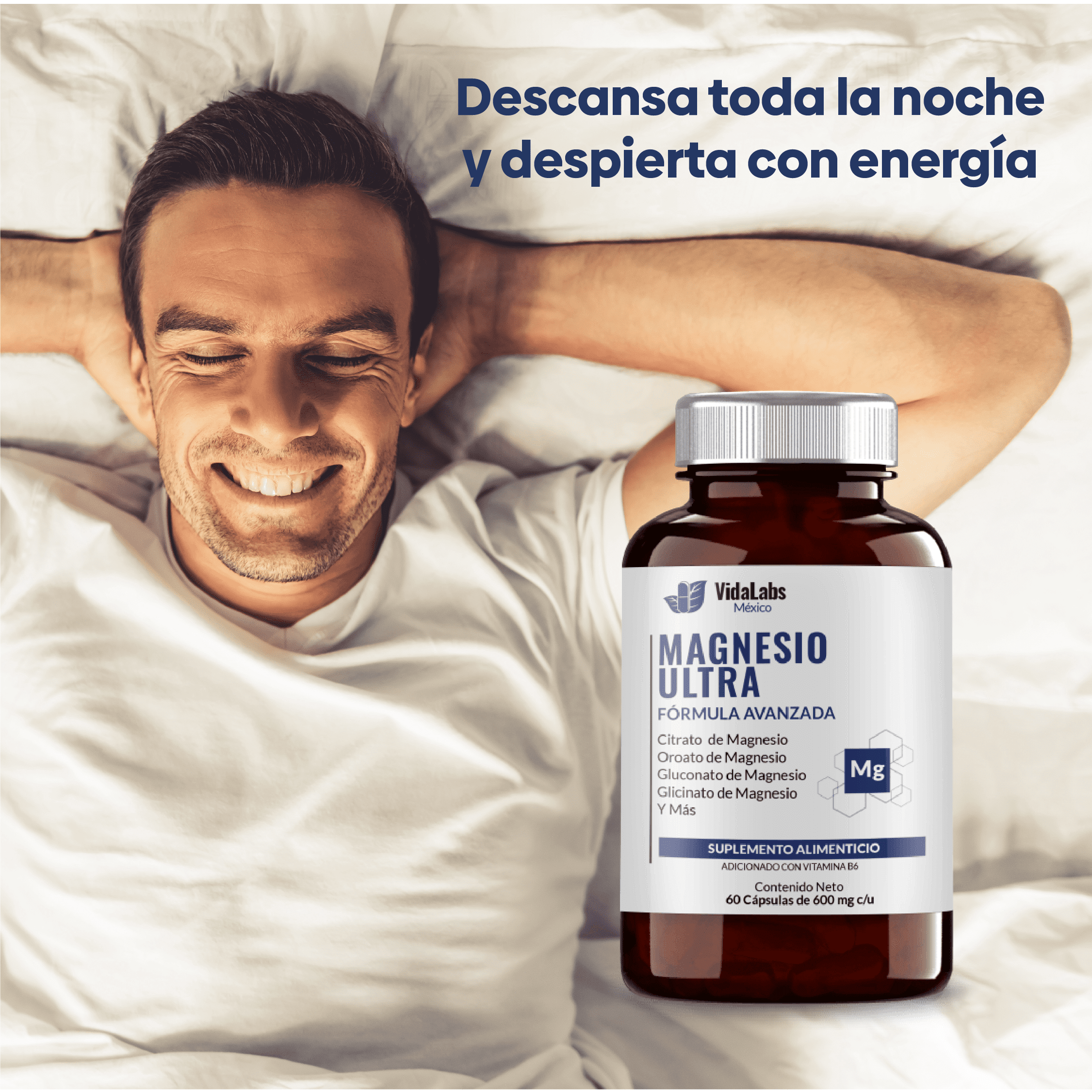 Foto 4 pulgar | Pack 3 Frascos De Magnesio Ultra Nutrientes Vidalabs México