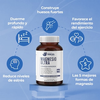 Foto 4 | Pack 3 Frascos De Magnesio Ultra Nutrientes Vidalabs México