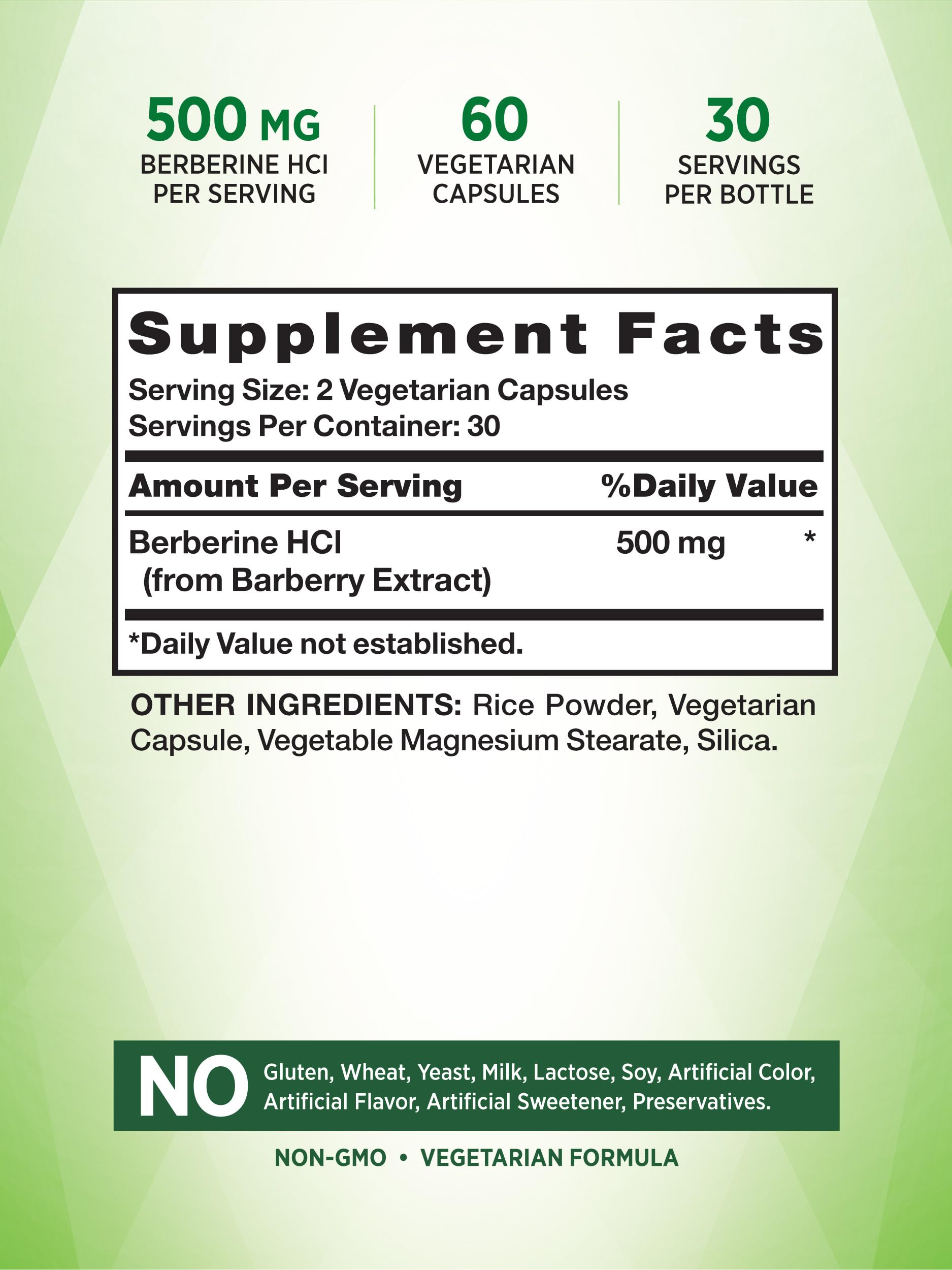 Foto 3 pulgar | Suplemento Nature's Truth Berberine 500 Mg 60 Cápsulas - Venta Internacional