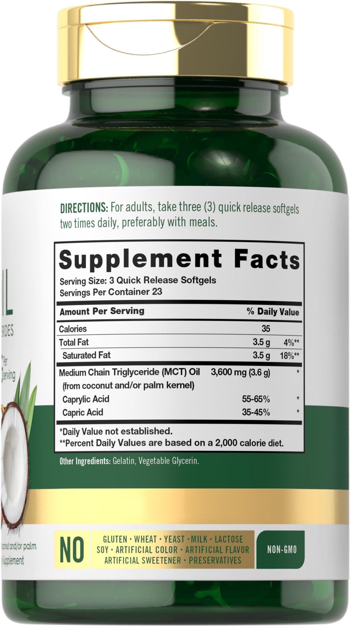 Foto 3 pulgar | Suplemento Carlyle MCT Oil Cápsulas 3600 Mg 70 Cápsulas- Venta Internacional
