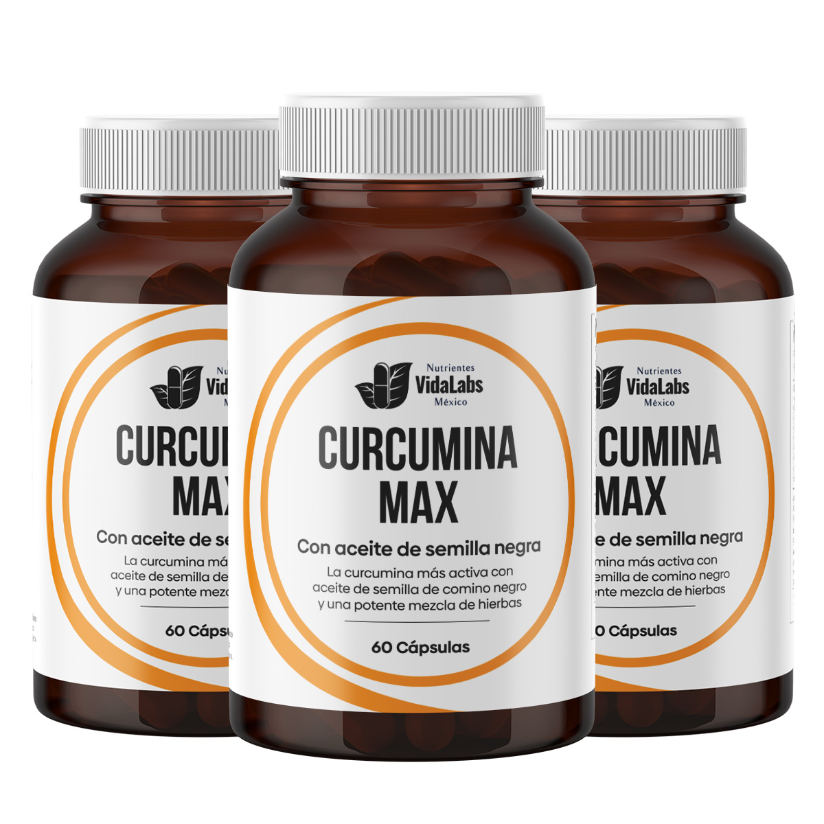 Foto 1 | Paquete de 3 Frascos Curcumina Max Nutrientes Vidalabs México