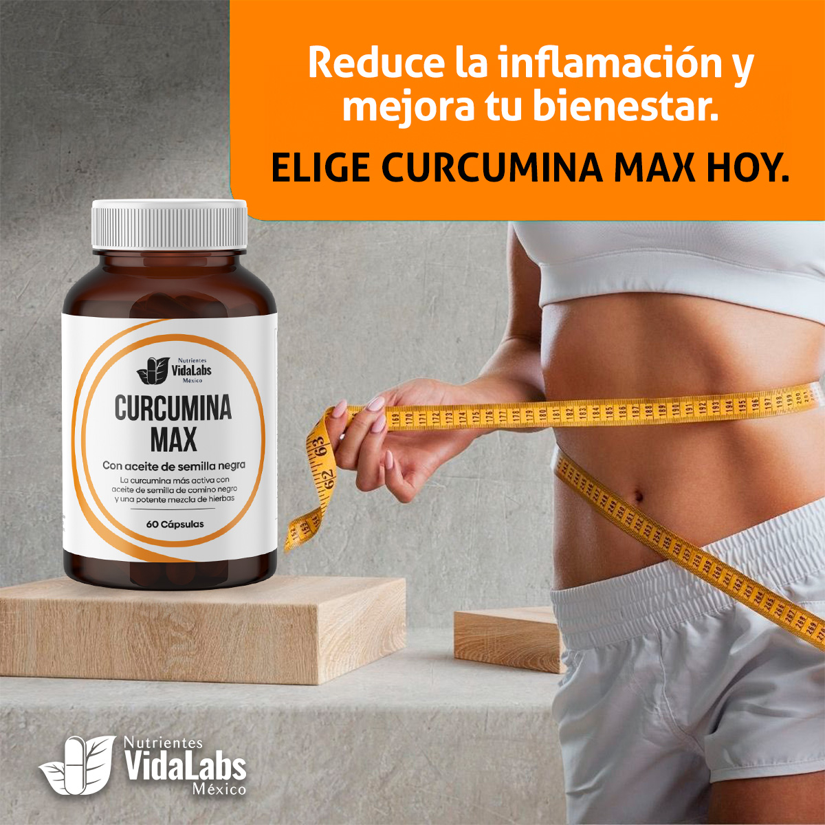 Foto 6 pulgar | Paquete de 3 Frascos Curcumina Max Nutrientes Vidalabs México