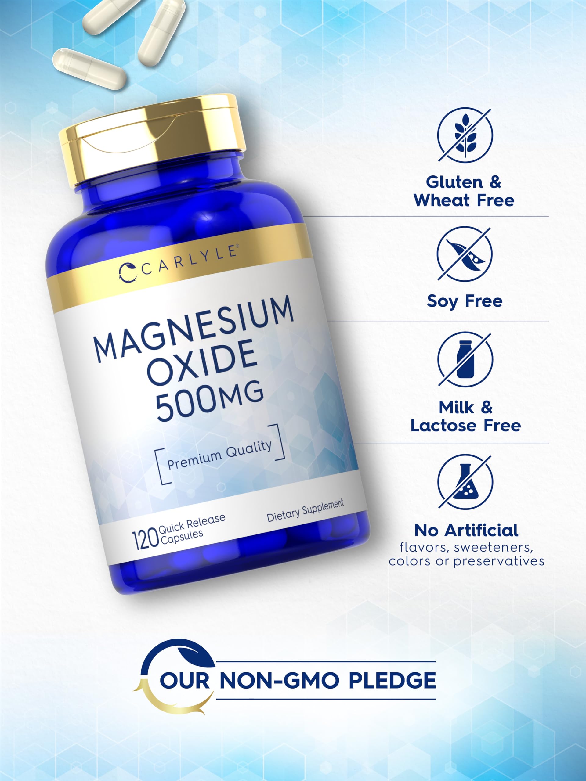 Foto 5 | Suplemento Carlyle de Óxido de Magnesio 500 mg 120 Cápsulas - Venta Internacional