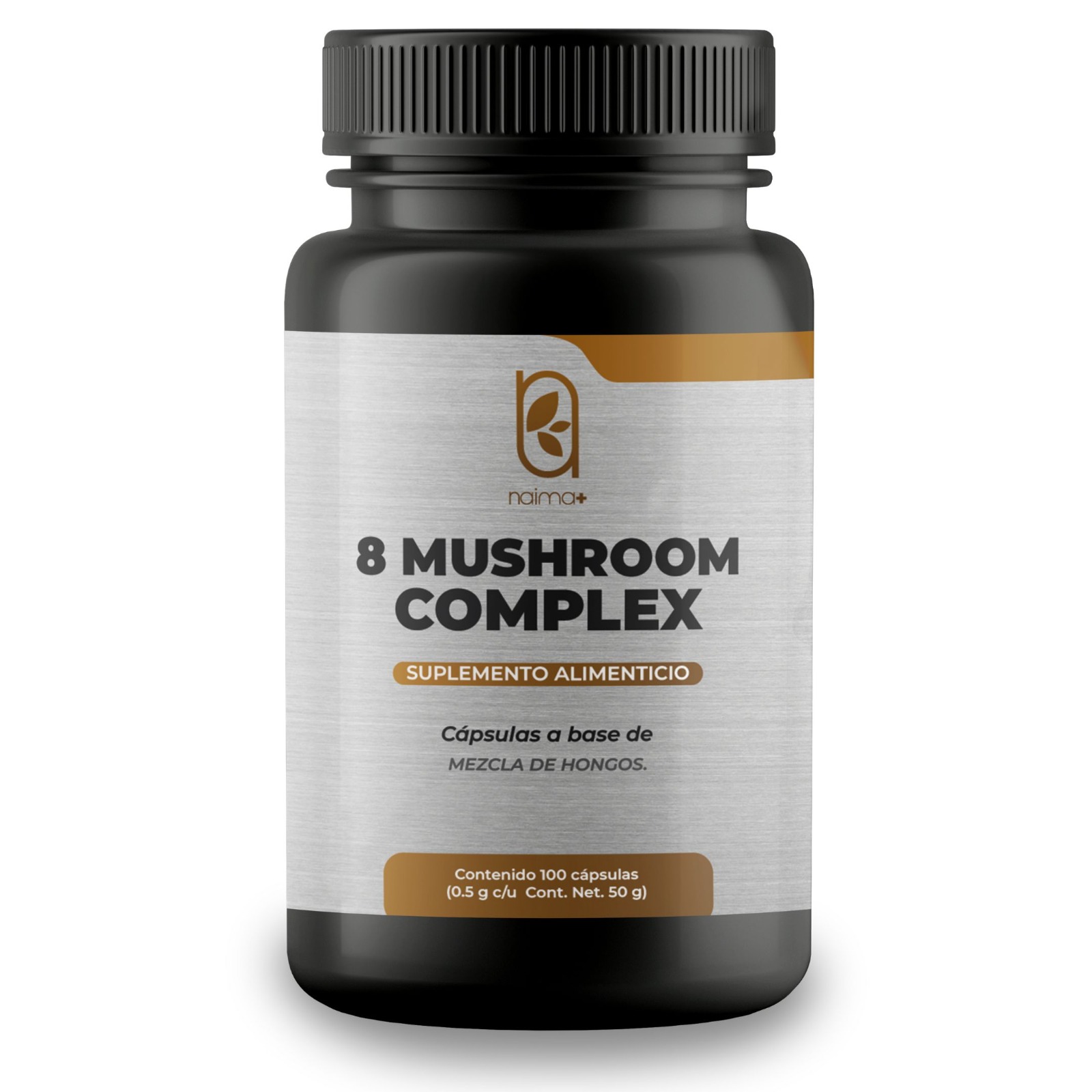 Mezcla de 8 Hongos Adaptogenos 100 Cápsulas 500 Mg Natural