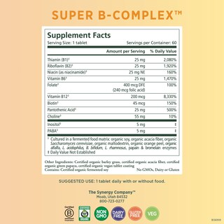 Foto 2 | Suplemento Pure Synergy Super B-Complex 60 Comprimidos - Venta Internacional