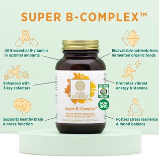 Foto 3 | Suplemento Pure Synergy Super B-Complex 60 Comprimidos - Venta Internacional