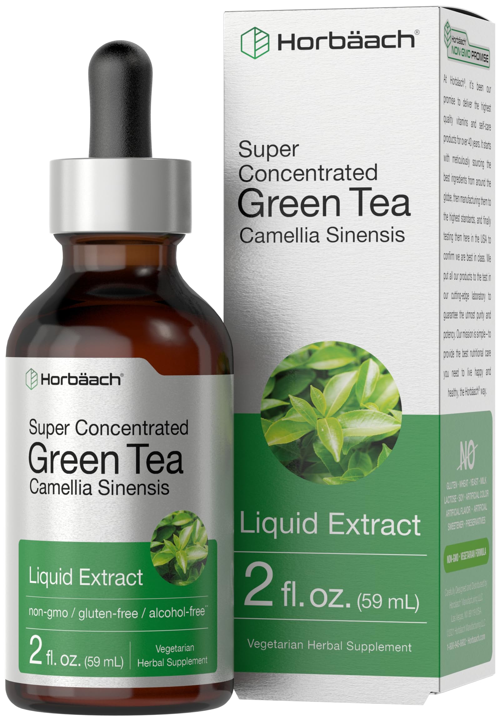 Foto 2 pulgar | Suplemento Líquido de Extracto de Té Verde Horbäach 60 Ml - Venta Internacional