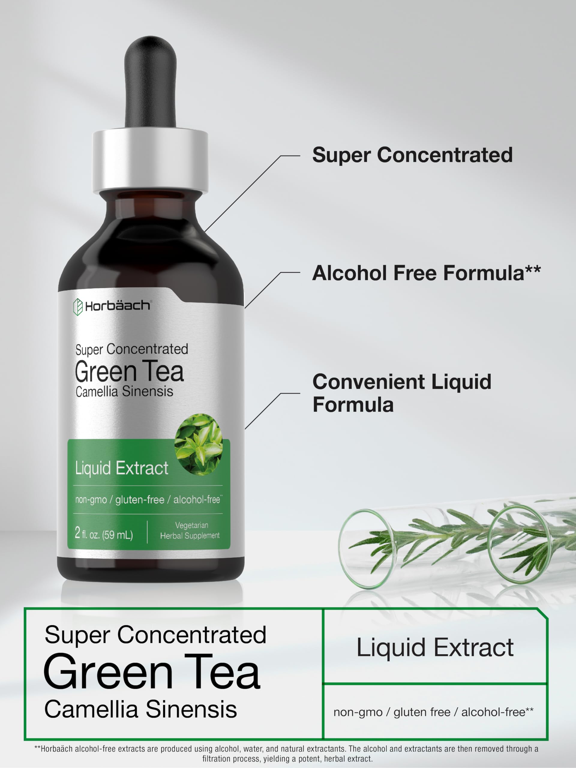 Foto 5 pulgar | Suplemento Líquido de Extracto de Té Verde Horbäach 60 Ml - Venta Internacional