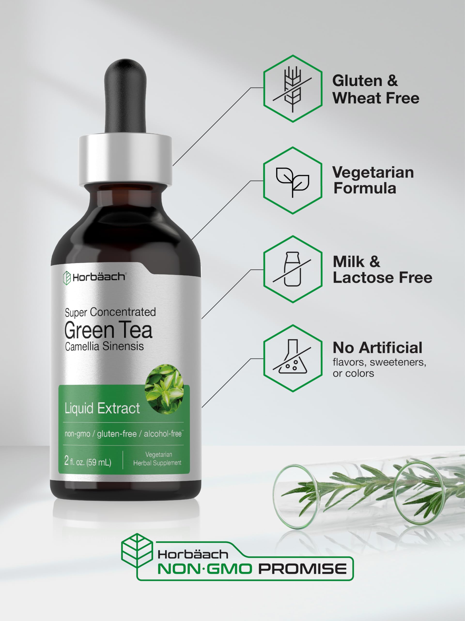 Foto 6 pulgar | Suplemento Líquido de Extracto de Té Verde Horbäach 60 Ml - Venta Internacional