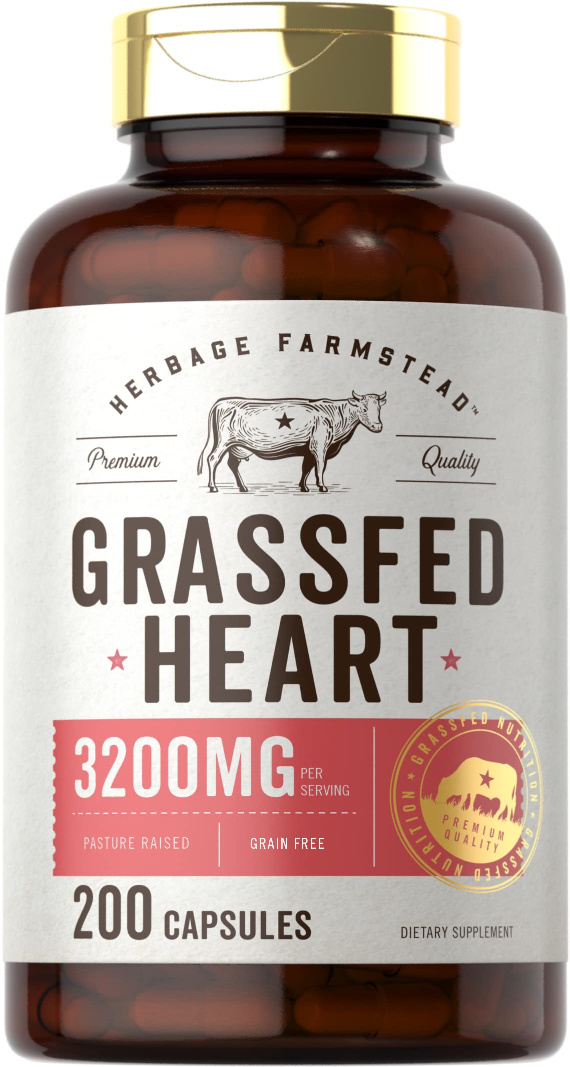 Foto 2 pulgar | Suplemento Carlyle Grass Feed Beef Heart 3200 mg 200 Cápsulas - Venta Internacional