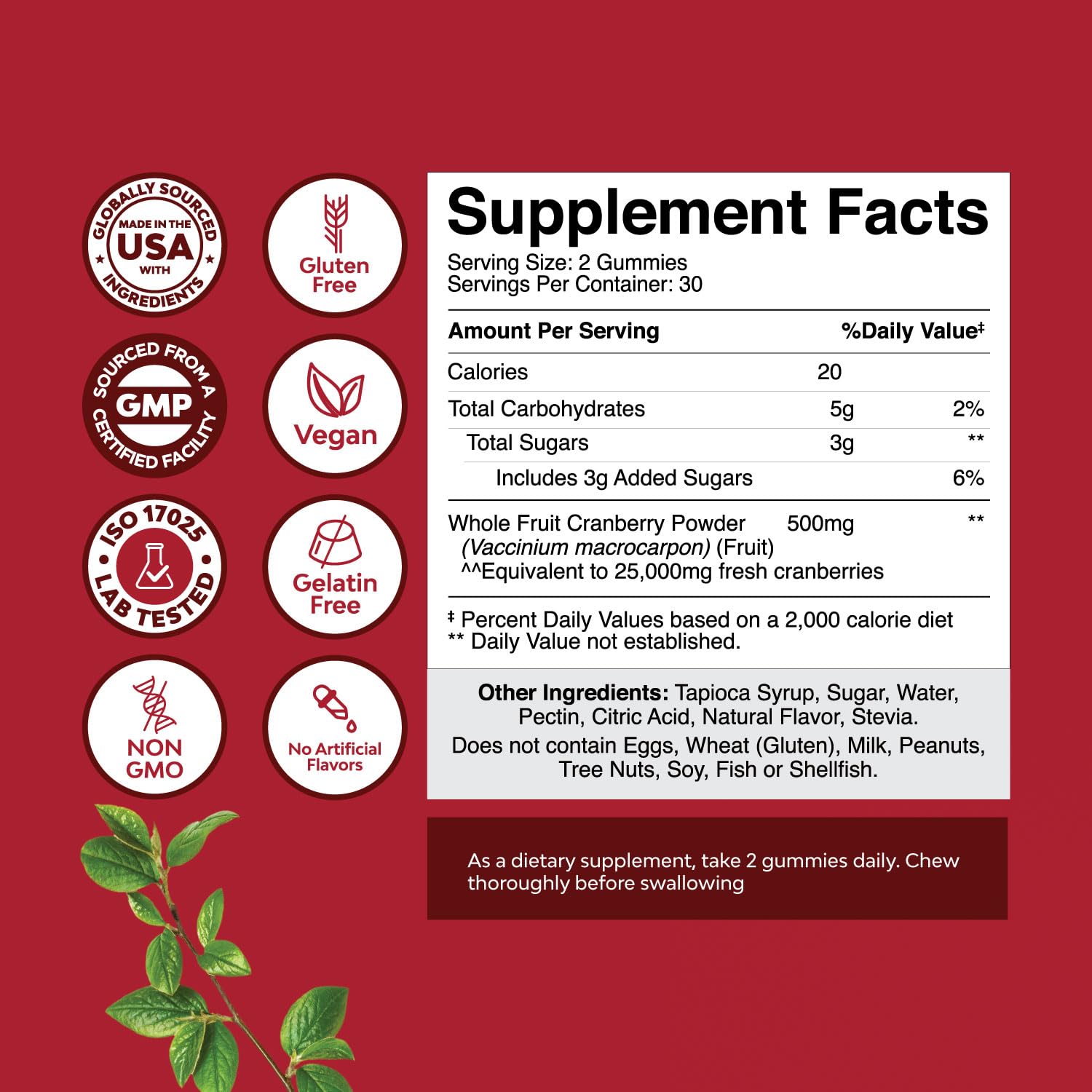 Foto 3 pulgar | Gomitas de Arándanos Naturales Supplement Natures Craft 500 Mg - Venta Internacional
