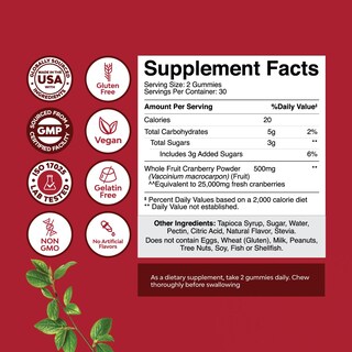 Foto 2 | Gomitas de Arándanos Naturales Supplement Natures Craft 500 Mg - Venta Internacional