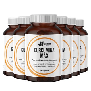 Foto 1 | Paquete de 6 Frascos Curcumina Max Nutrientes Vidalabs México