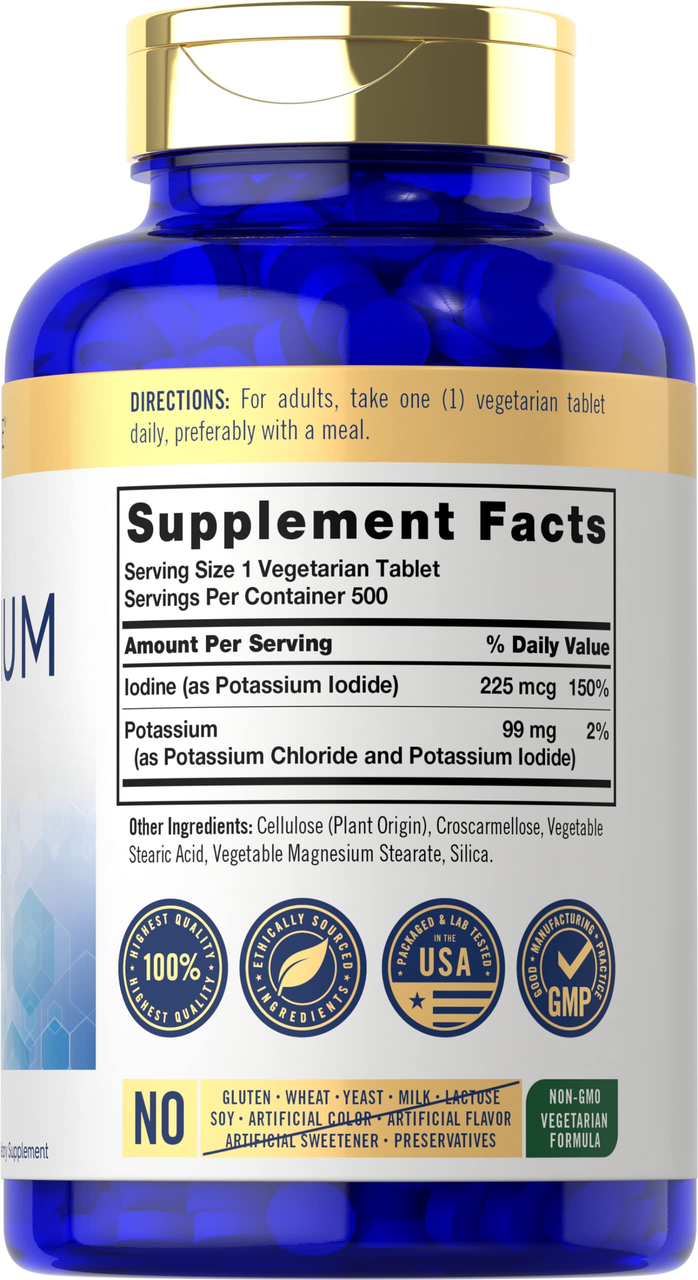 Foto 2 | Suplemento Carlyle Potassium 99 Mg + Yodo 500 Comprimidos - Venta Internacional