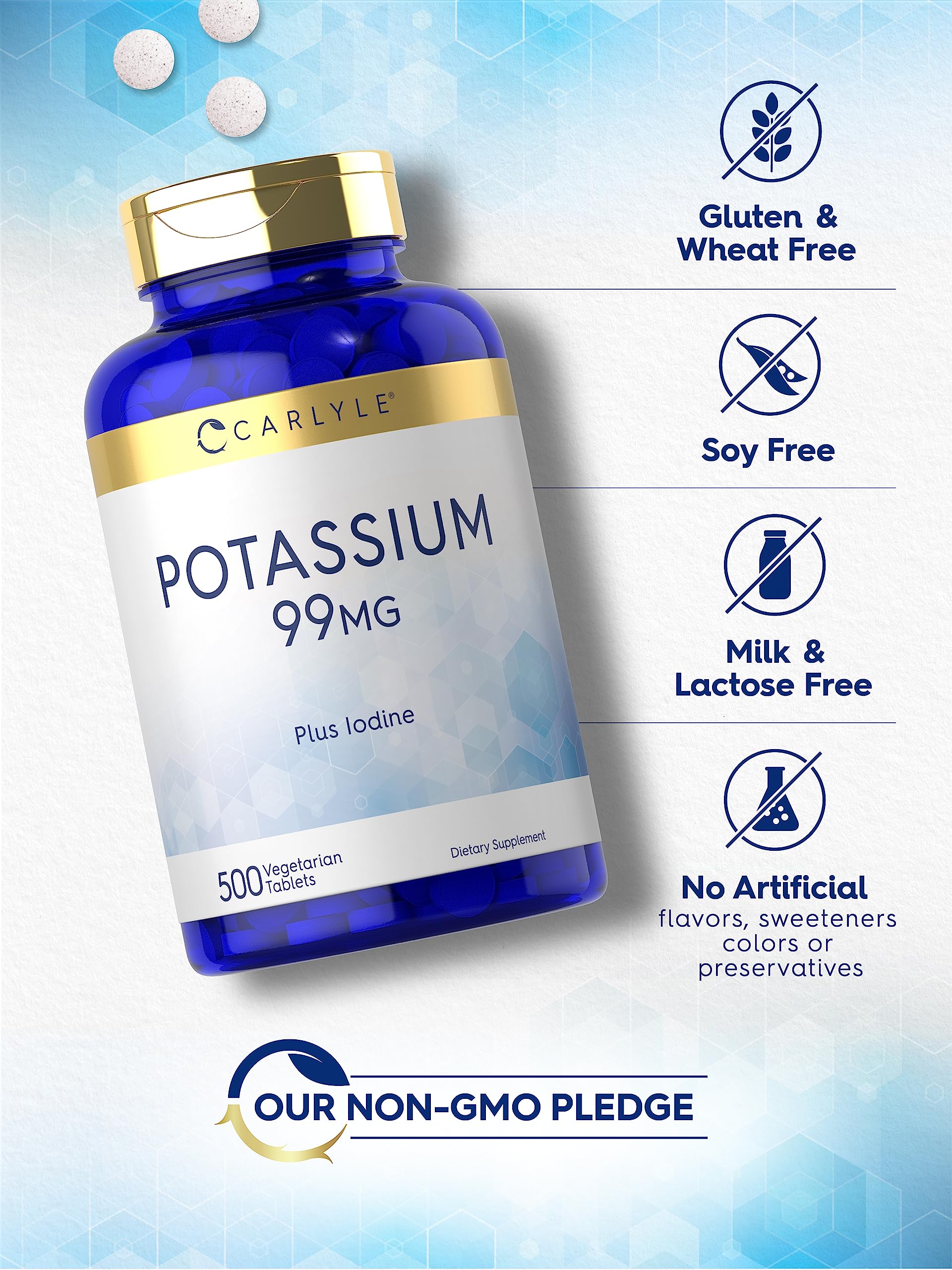 Foto 5 pulgar | Suplemento Carlyle Potassium 99 Mg + Yodo 500 Comprimidos - Venta Internacional