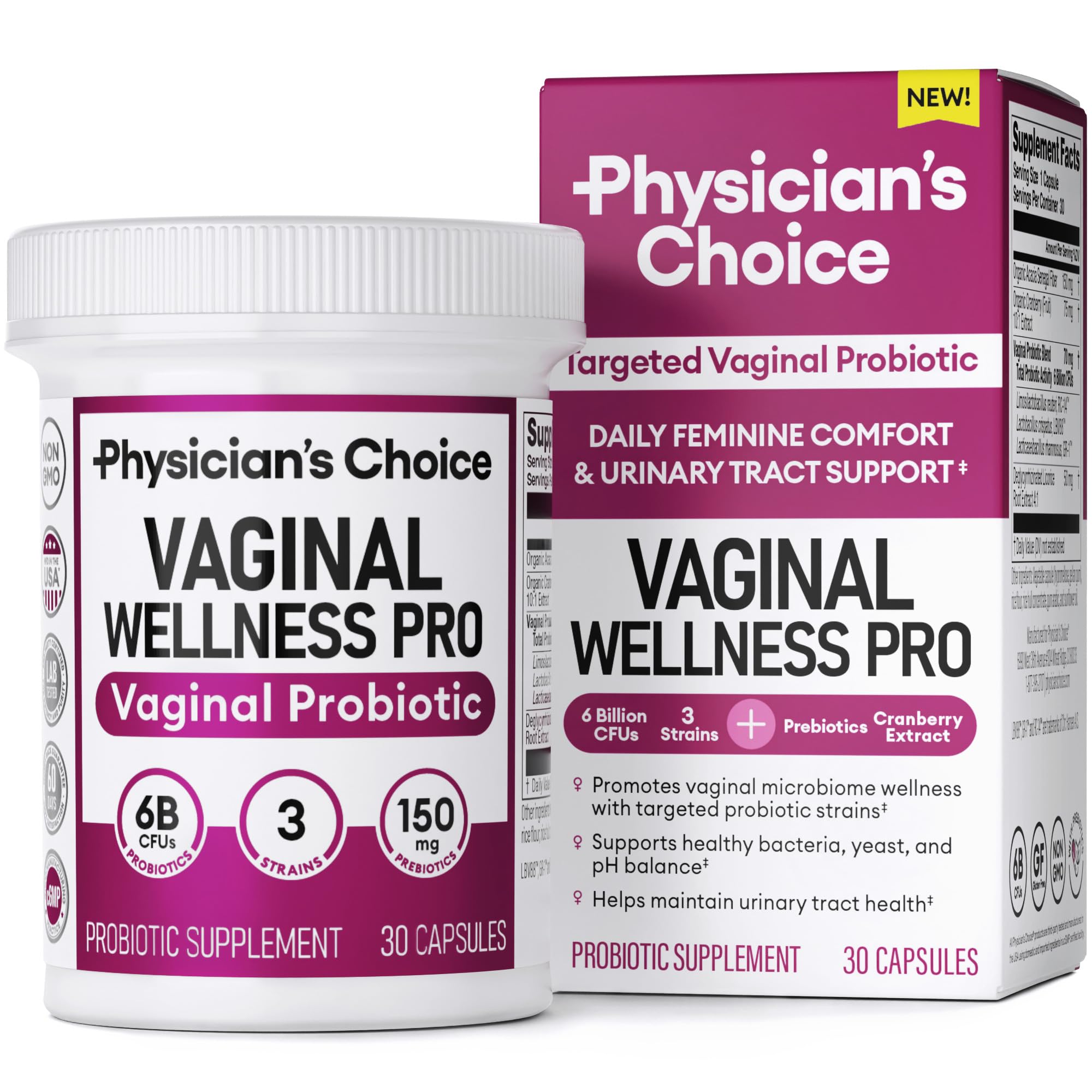 Probióticos Vaginales Physician's Choice 6B CFU con Raíz de Regaliz - Venta Internacional