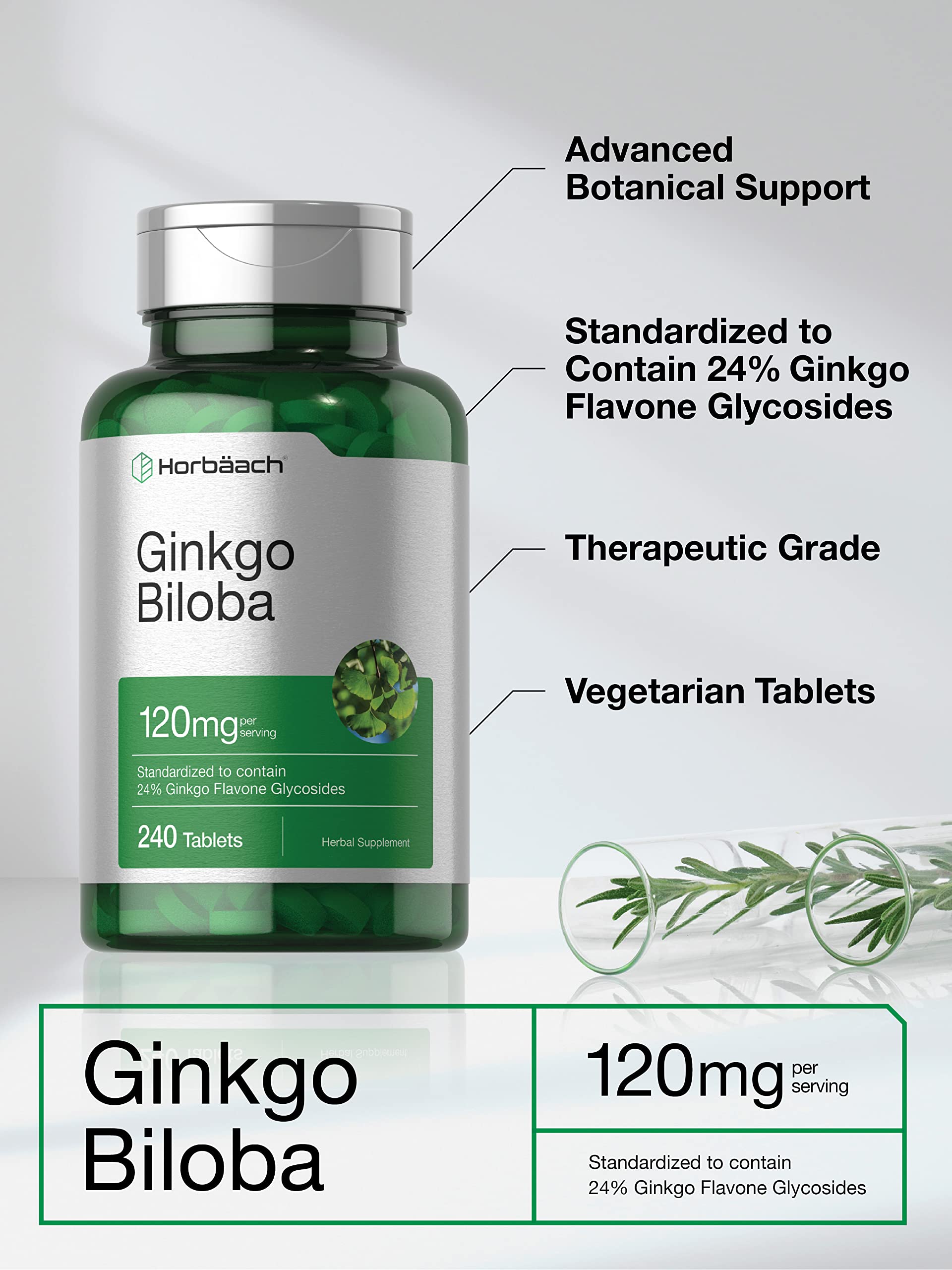 Foto 4 pulgar | Suplemento Horbäach Ginkgo Biloba 120 mg  - Venta Internacional