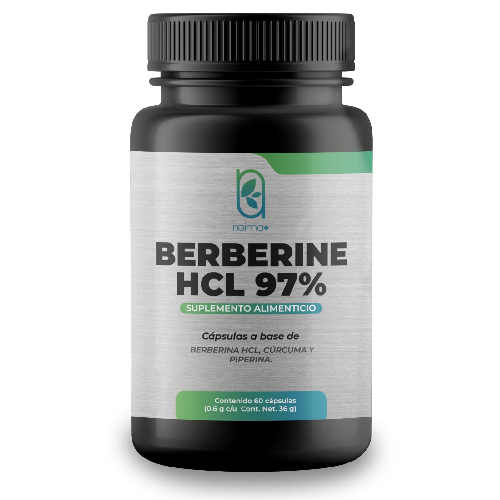 Foto 2 pulgar | Berberina Hcl 97% 600 Mg 60 Cápsulas
