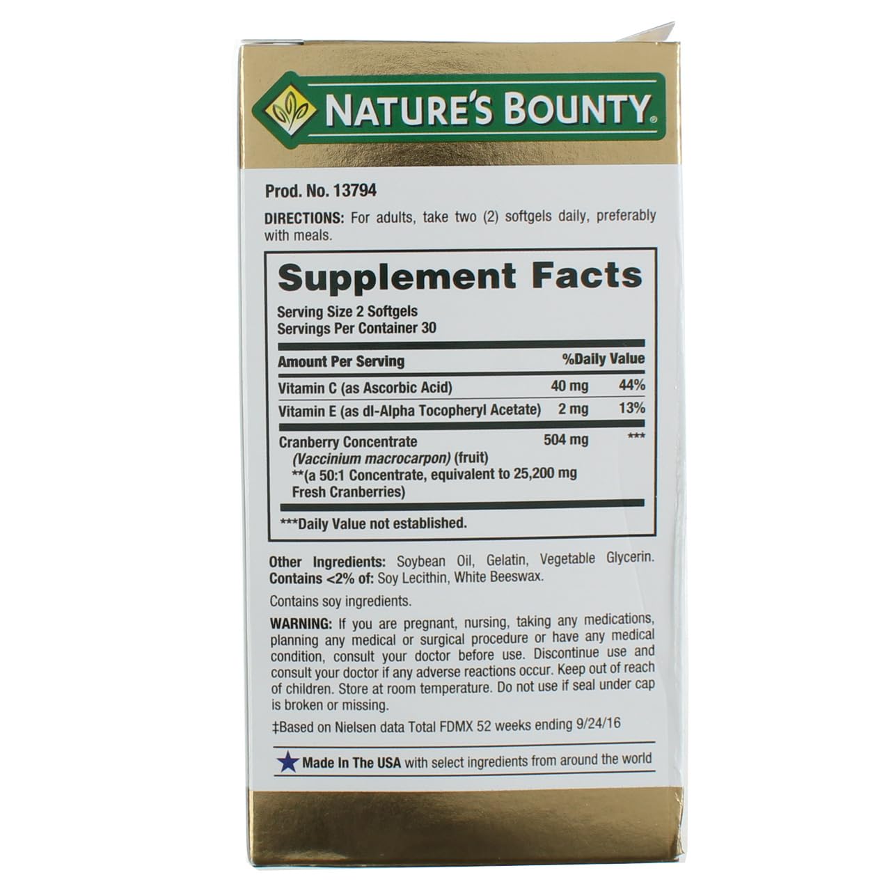 Foto 3 pulgar | Suplemento Nature's Bounty Cranberry 60 Cápsulas - Venta Internacional