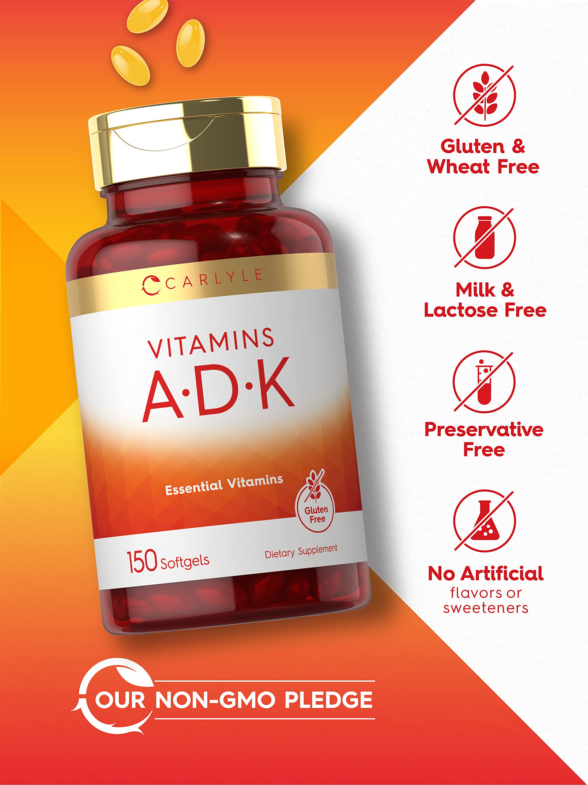 Foto 5 pulgar | Suplemento Carlyle Vitamin ADK 150 Cápsulas Blandas sin OGM sin Gluten - Venta Internacional