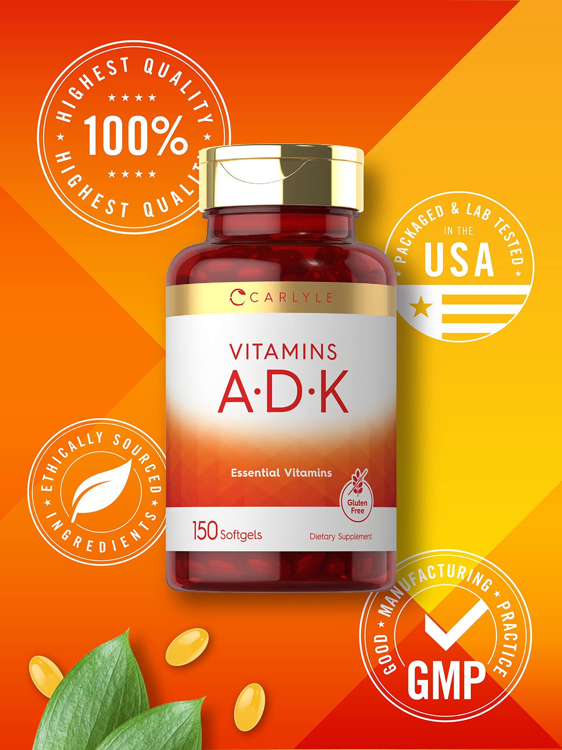 Foto 6 pulgar | Suplemento Carlyle Vitamin ADK 150 Cápsulas Blandas sin OGM sin Gluten - Venta Internacional
