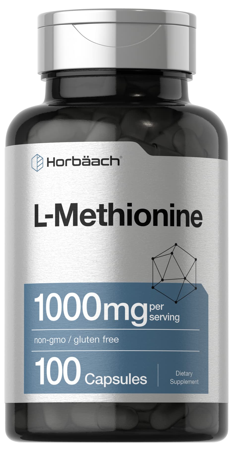 Foto 2 pulgar | Suplemento Horbäach L-metionina 1000 mg 100 Cápsulas - Venta Internacional