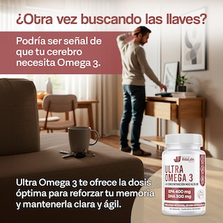 Foto 3 | Pack 3 Frascos De Ultra Omega 3 Nutrientes Vidalabs México Alta Concentración 400 Mg Epa Y 300 Mg Dha