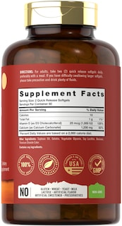 Foto 2 | Suplemento Carlyle Calcium 1200 Mg con Vitamina D3 120 Cápsulas Blandas - Venta Internacional