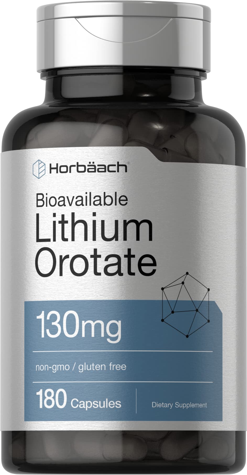 Foto 2 pulgar | Suplemento Horbäach De Orotato De Litio 130 Mg 180 Cápsulas - Venta Internacional