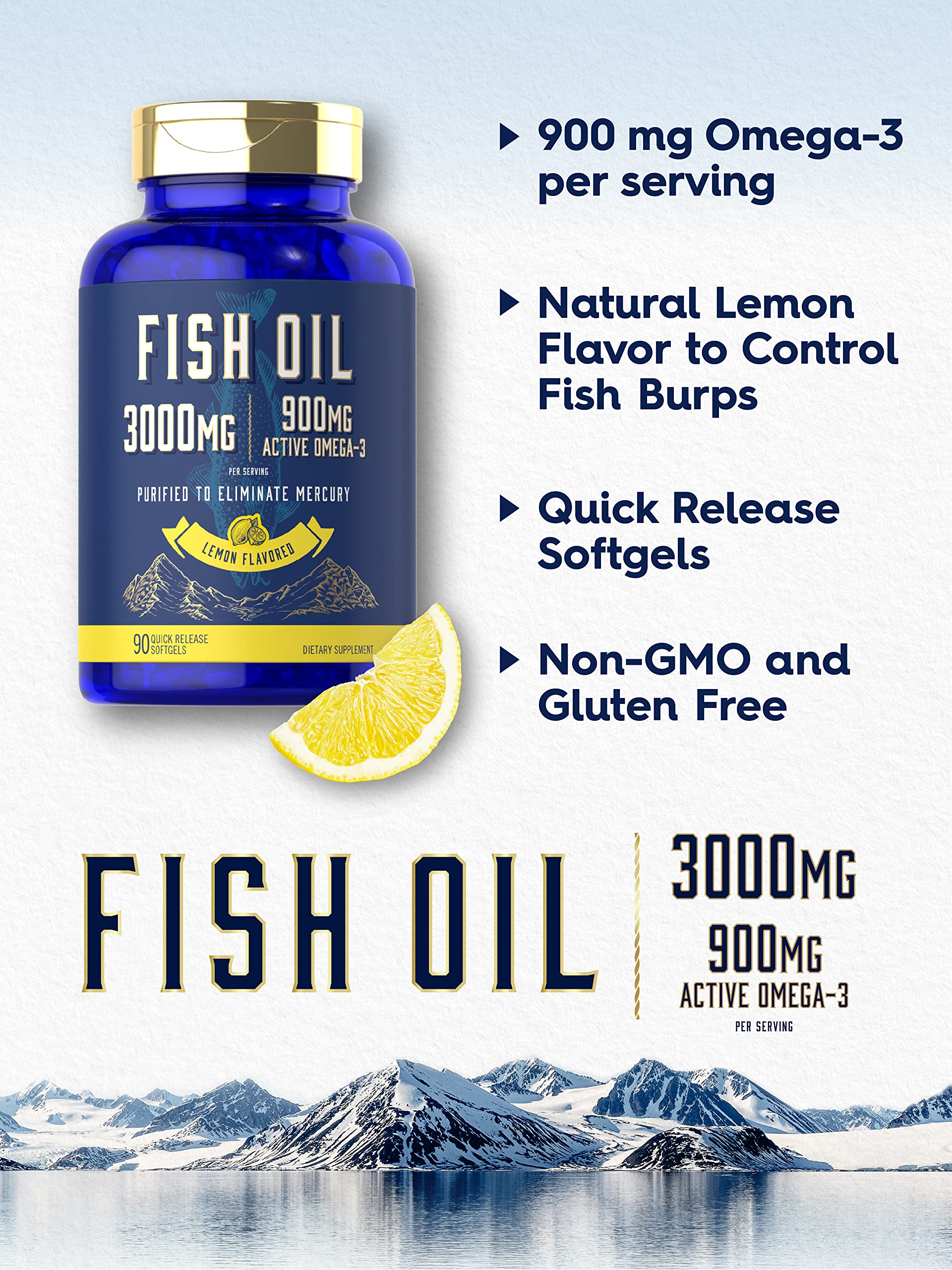Foto 4 pulgar | Suplemento de Aceite de Pescado Carlyle 3000 Mg 90 Cápsulas Blandas - Venta Internacional