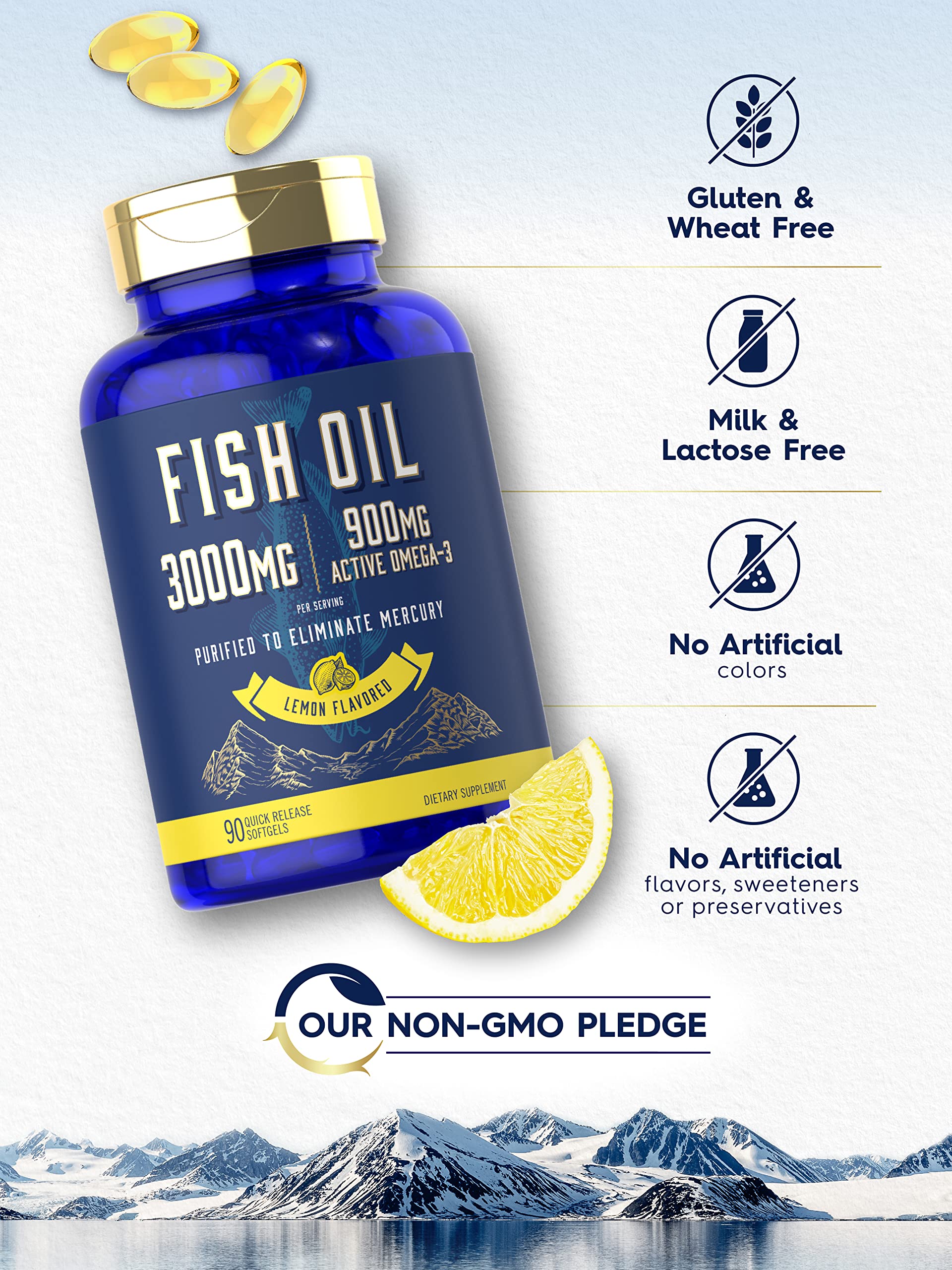 Foto 5 pulgar | Suplemento de Aceite de Pescado Carlyle 3000 Mg 90 Cápsulas Blandas - Venta Internacional